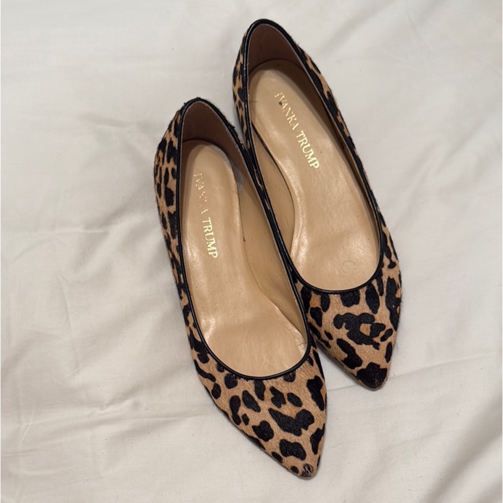 Ivanka Trump Tan and Black Leopard Heels